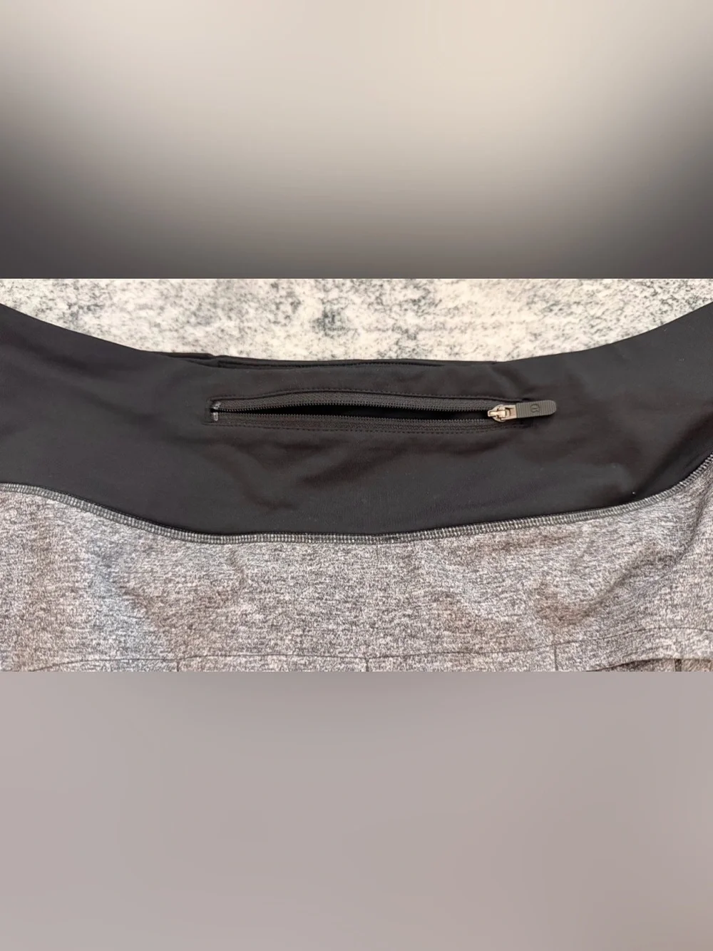 lululemon athletica Heathered Gray Athletic Shorts with Black Waistband